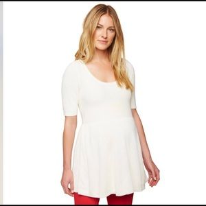 Motherhood Maternity Cream Sweater Tunic - Size L